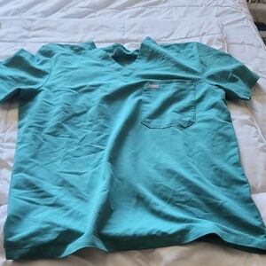 Figs Blue Short Sleeve Tee